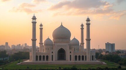 Obraz premium Sunset Over White Mosque