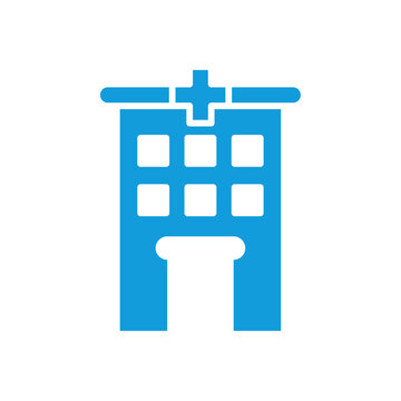 blue hospital building icon clip art preview