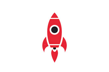 A vivid red rocket icon symbolizing exploration and innovation.