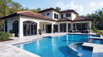 Fototapeta premium Luxury Mediterranean Villa with Pool