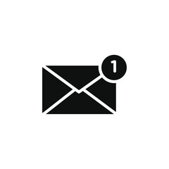 Inbox icon black and white vector sign