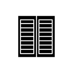 Jalousie icon black and white vector sign