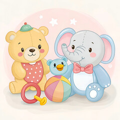 Obraz premium 3 in 1 soft baby toys bundle