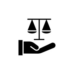 Law icon black and white vector sign