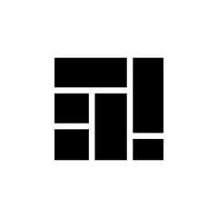 Layout icon black and white vector sign