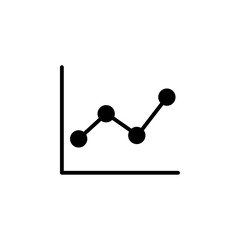 Line Chart Icon black and white vector sign