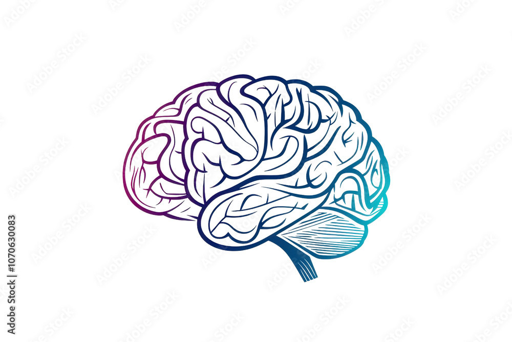 Poster a colorful illustration of a brain, showcasing intricate neural pathways in a visually engaging desi