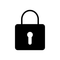 Lock icon black and white vector sign
