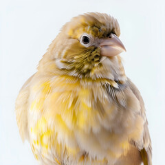 domestic canary on white background