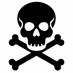 Skull crossbones silhouette icon. Clipart image isolated on white background