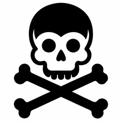 Skull crossbones silhouette icon. Clipart image isolated on white background