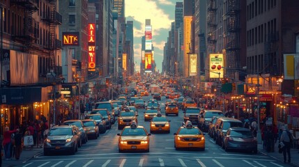 Times Square Evening Traffic