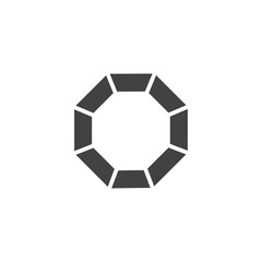 Octagon icon black and white vector sign
