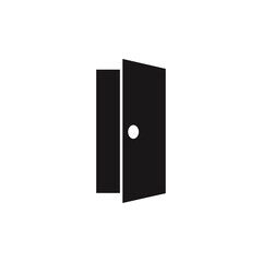 Open door icon black and white vector sign