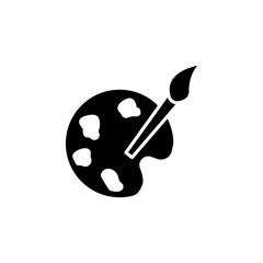 Palette icon black and white vector sign