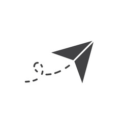 Paper plane icon black and white vector sign