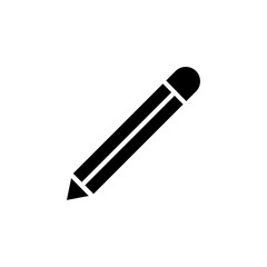 Pencil icon black and white vector sign