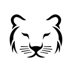 a minimalist logo that emphasizes the nose of a tiger, with a few elegant lines to define its shape