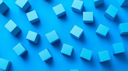 Obraz premium Blue Geometric Cubes Pattern