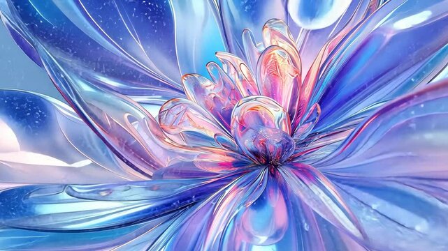 Glass Flower Art: Iridescent Bloom in Vibrant Colors