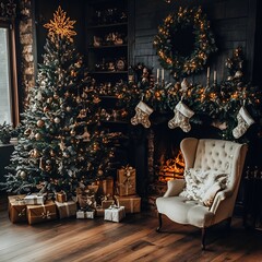 christmas tree in room
