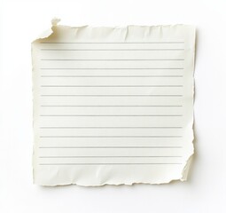 Torn lined paper isolated on white background for creative projects