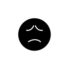 Sad icon black and white vector sign