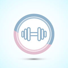 Obraz premium Dumbbell icon design for fitness, gym, exercise, weightlifting. Pastel Color Button Design