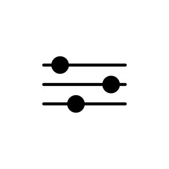 Settings sliders icon black and white vector sign