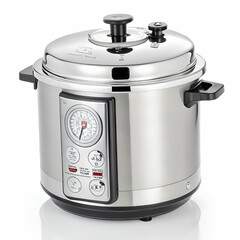 pressure cooker on white background