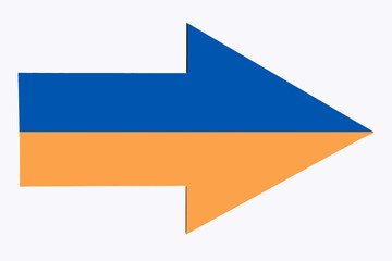 Blue orange arrow right