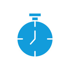 Stop watch icon black and white vector sign