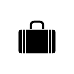 Suitcase icon black and white vector sign
