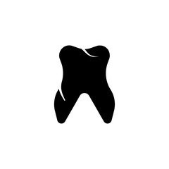 Tooth icon black and white vector sign