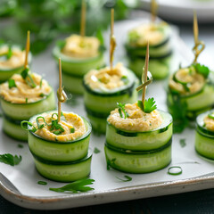 Cucumber and hummus bites are a delicious and refreshing appetizer perfect for any summer gathering. These bite-sized snacks are easy to make and even easier to eat