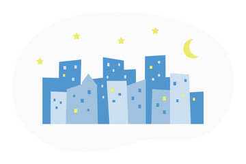 Simple cityscape vector landscape illustration