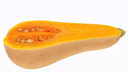 Chopped pumpkin with white background