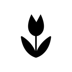 Tulip icon black and white vector sign