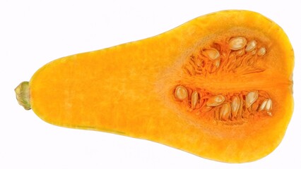 Chopped pumpkin with white background