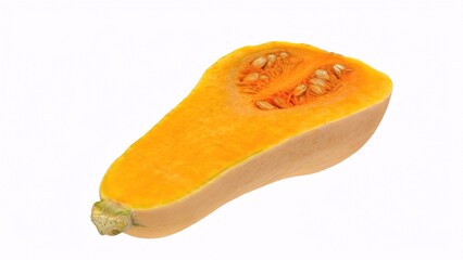 Chopped pumpkin with white background