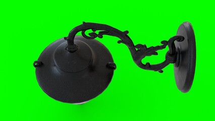 classic wall lamp with green background