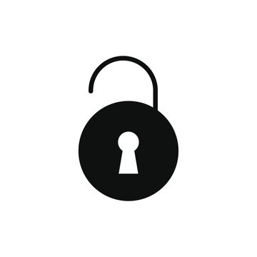 recommend clip art: Unlock icon black and white vector sign