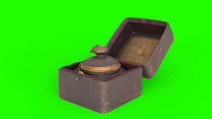 commemorative inkwell with green background