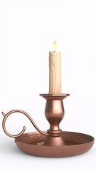 copper candlestick with white background