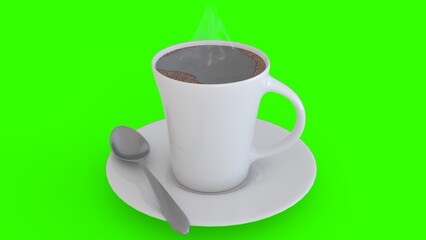 cup of coffee with green background