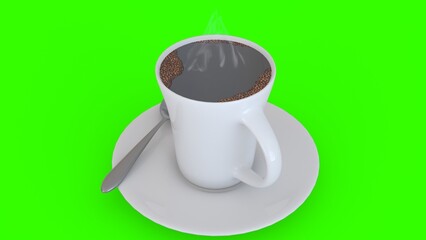 cup of coffee with green background