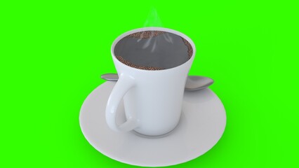 cup of coffee with green background