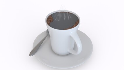 cup of coffee with white background