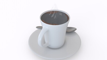 cup of coffee with white background