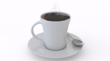 cup of coffee with white background